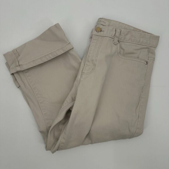 Talabot‎ Capris Jeans Womens 10 Beige Denim Straight Leg Flat Front Regular Fit - Picture 1 of 13